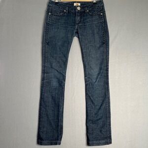 ANTIK DENIM Y2K Women's Dark Wash Bootcut Jeans with Embellished Pockets Size 28